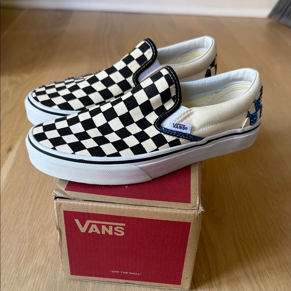 Vans Black and White Checkerboard Slip-Ons